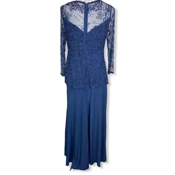 PISARRO NIGHTS Mesh Bead Embellished Gown- 8 - Picture 2 of 12